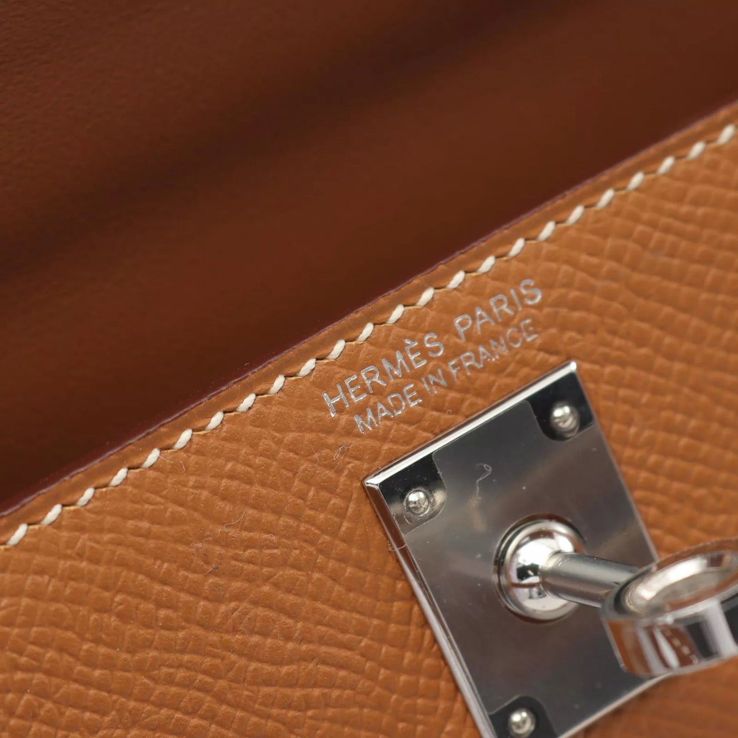 Hermès Mini Kelly Brown Epsom Silver Hardware