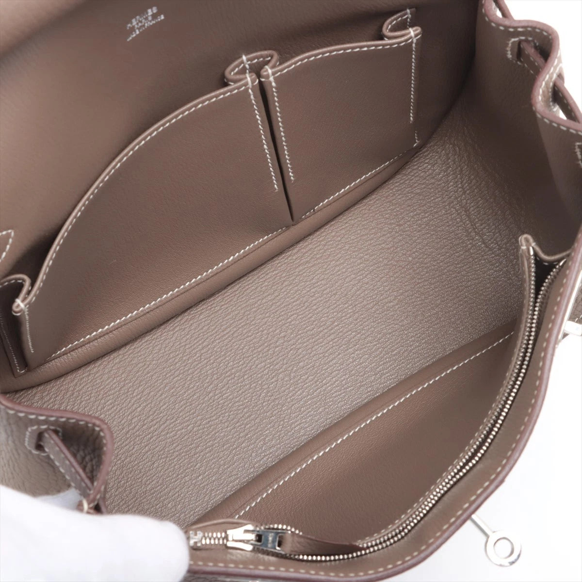 Hermès Jypsiere 28 Taurillon Clemence Etoupe Silver Hardware