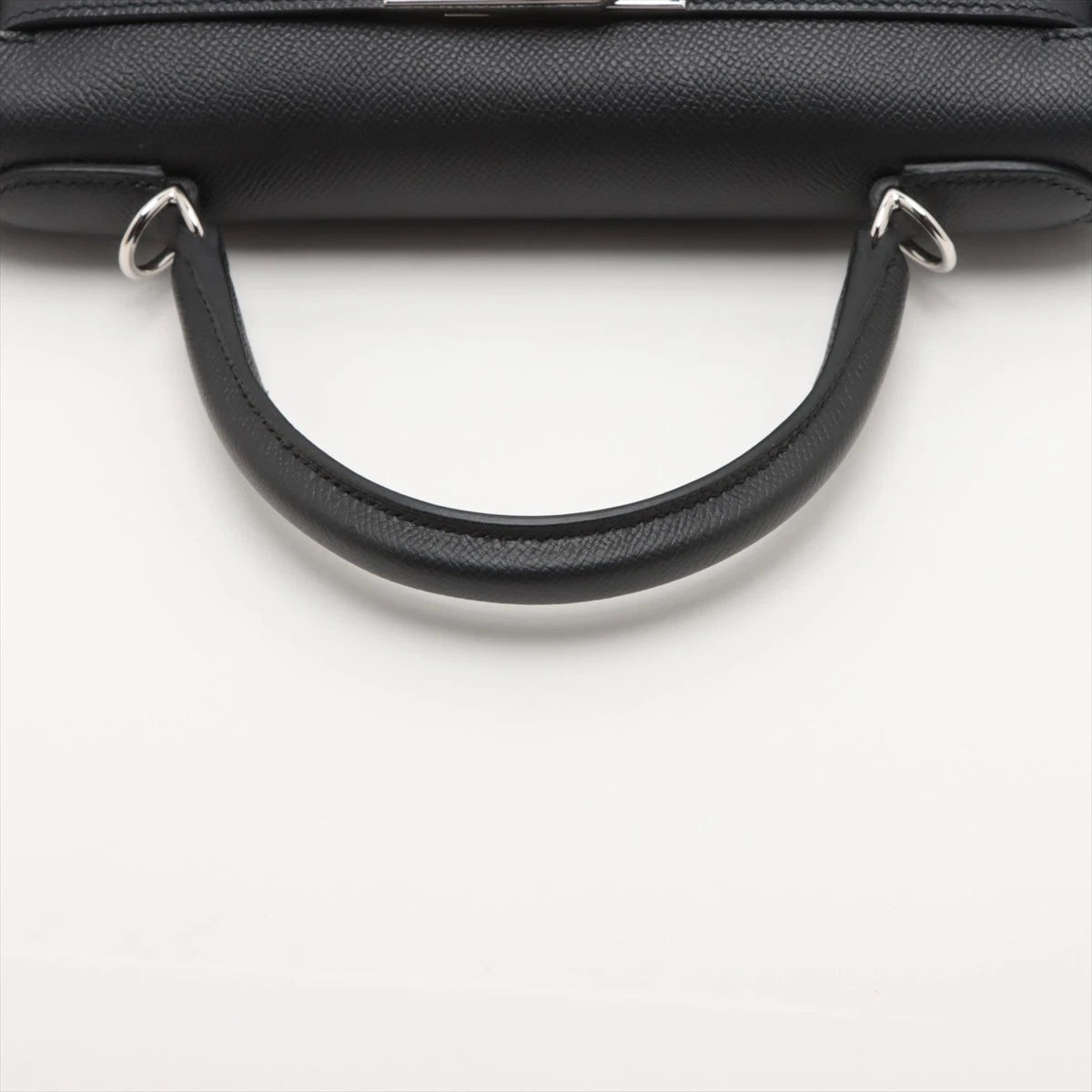 Hermès Kelly 28 Serie Veau Epsom Black Silver Hardware
