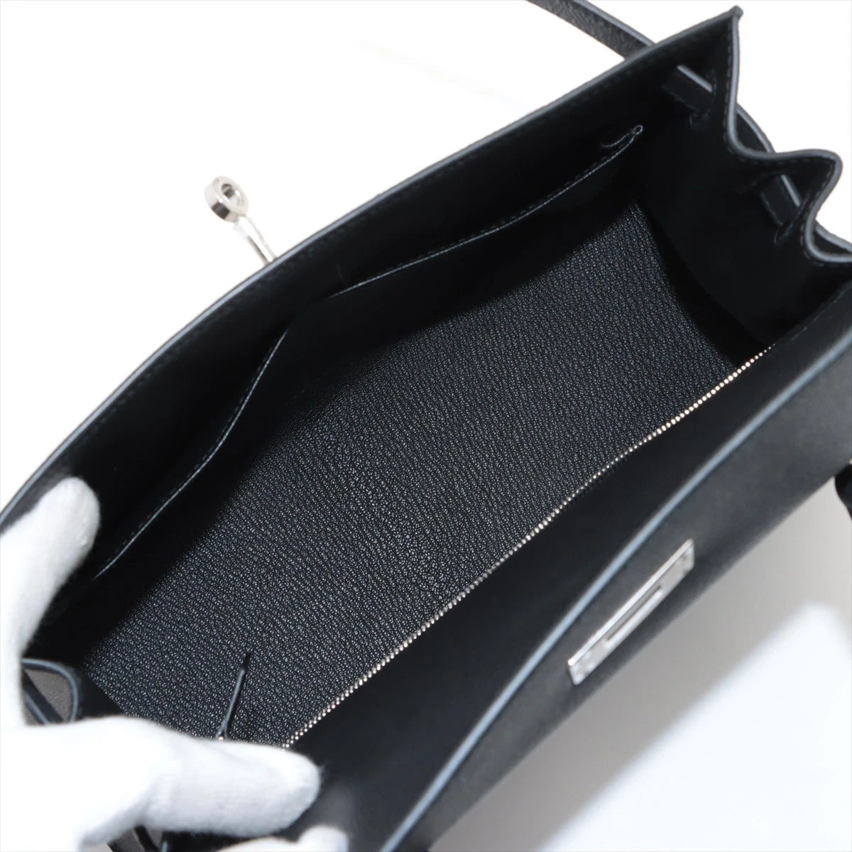 Hermès Kelly 28 Serie Veau Epsom Black Silver Hardware