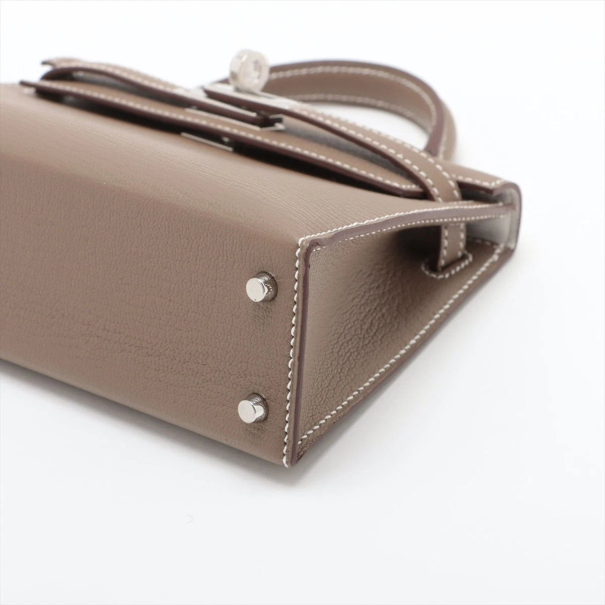 Hermès Mini Kelly Etoupe Epsom Silver Hardware