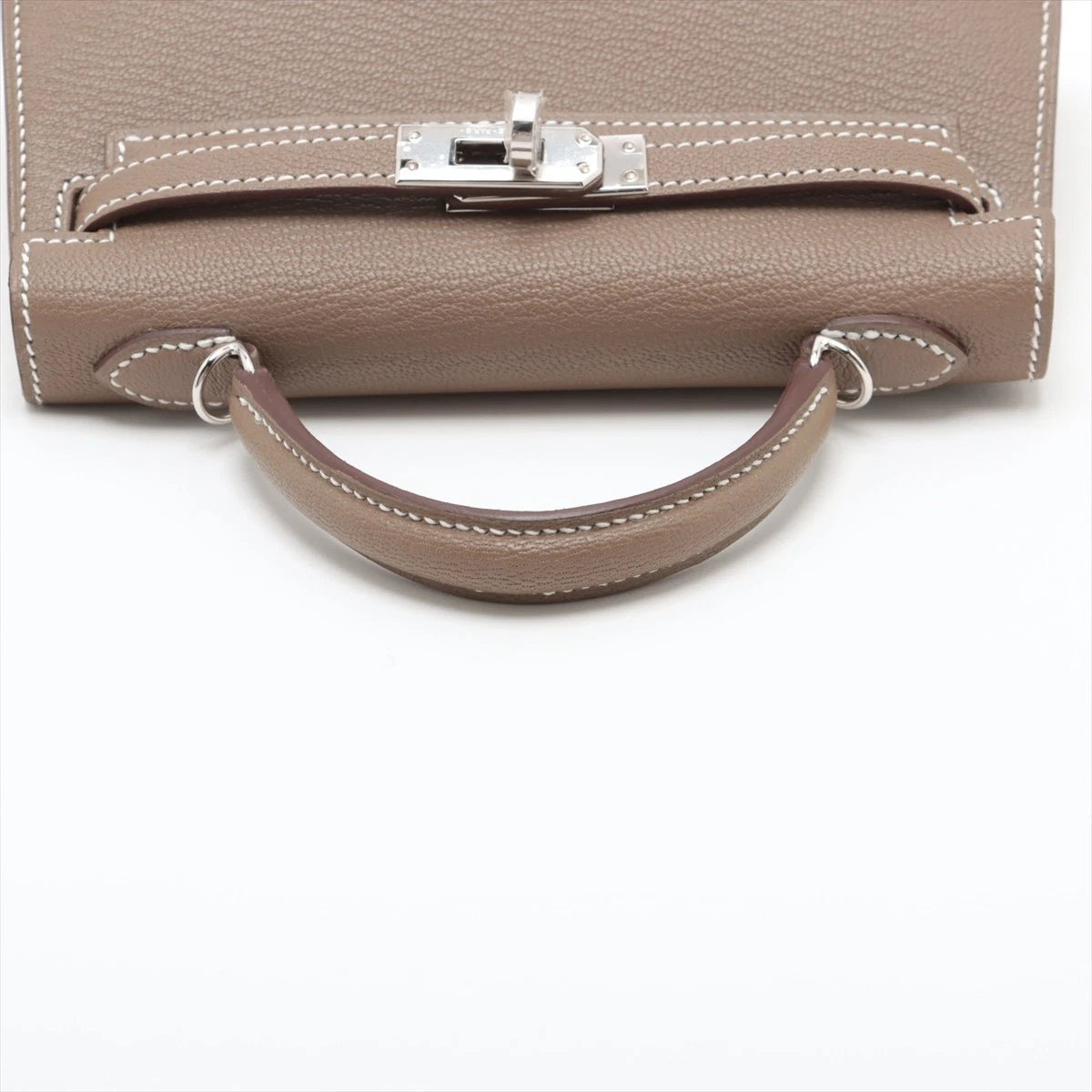 Hermès Mini Kelly Etoupe Epsom Silver Hardware