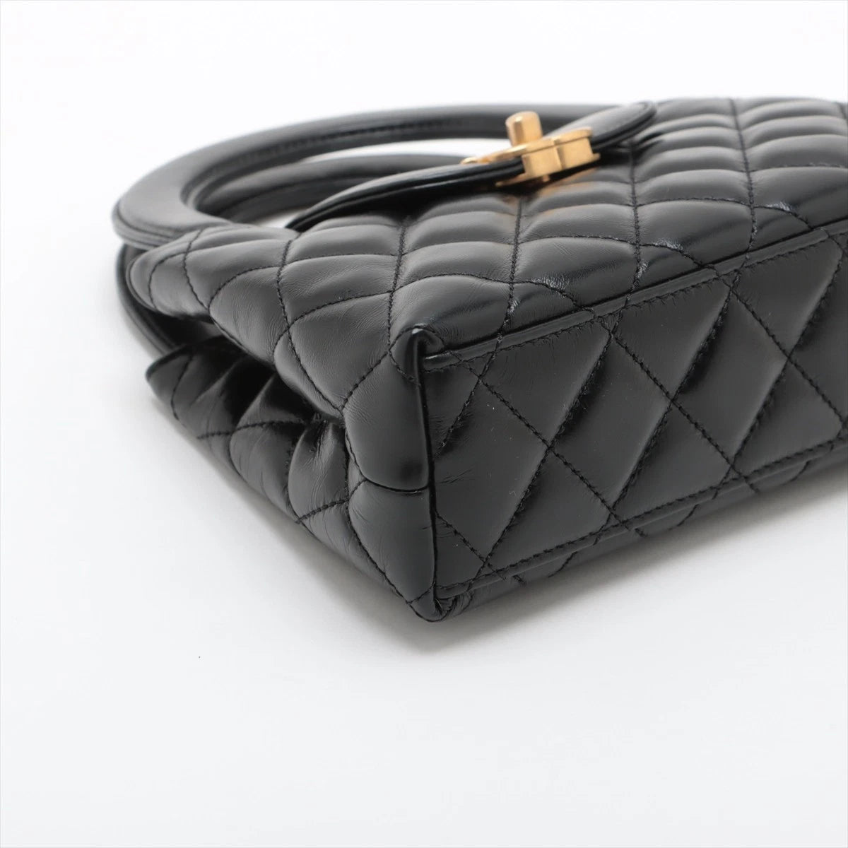 Chanel Matelasse Leather 2 Way Shoulder Bag Black Gold Metal Fittings