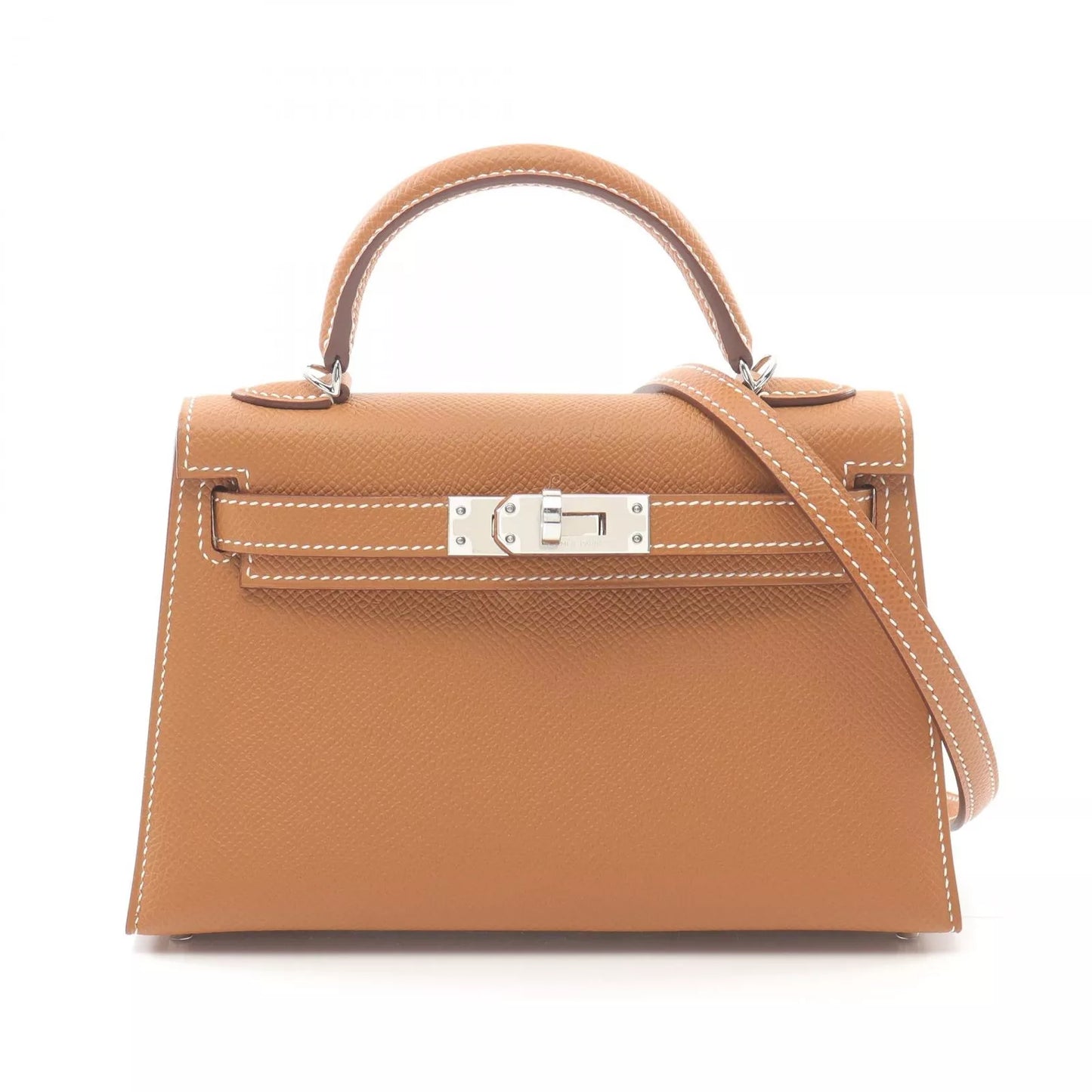 Hermès Mini Kelly Brown Epsom Silver Hardware