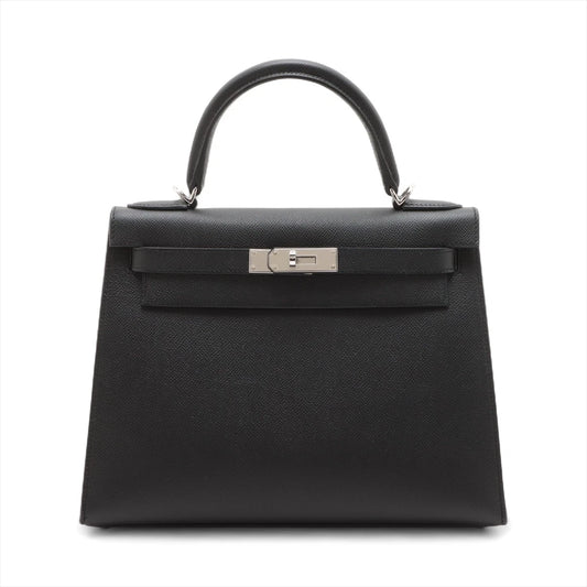 Hermès Kelly 28 Serie Veau Epsom Black Silver Hardware