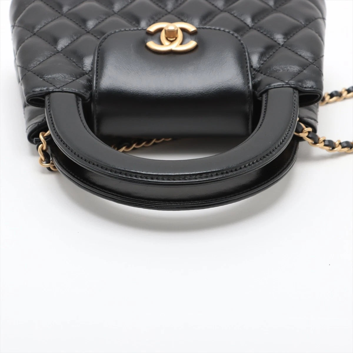 Chanel Matelasse Leather 2 Way Shoulder Bag Black Gold Metal Fittings