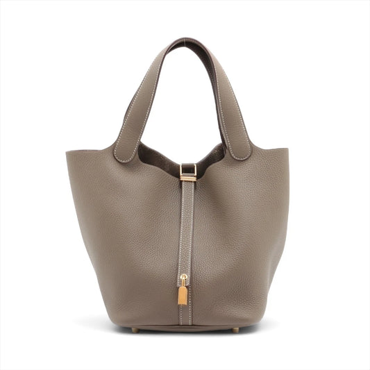 Hermes Picotin Rock 22 MM Taurillon Clemence Etoupe Gold Hardware